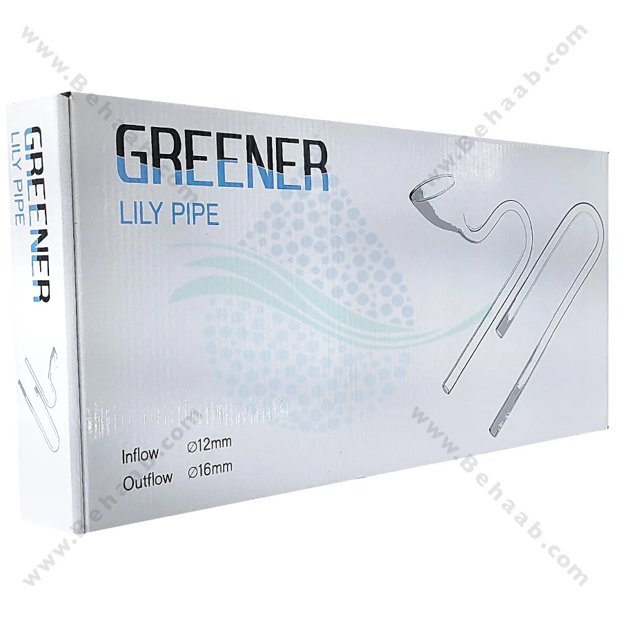 ست ورودی خروجی شیشه ای فیلتر آکواریوم سایز 16 به 12 میلی‌متر گرینر ویولت - GREENER Glass Lily Pipe Inflow and Outflow 12/16mm for Aquarium