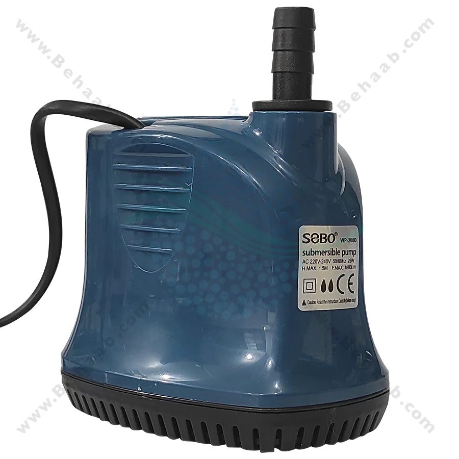 واتر پمپ کف کش خشک و تر سوبو مدل WP-200D - Submersible Aquarium Pump SOBO WP-200D