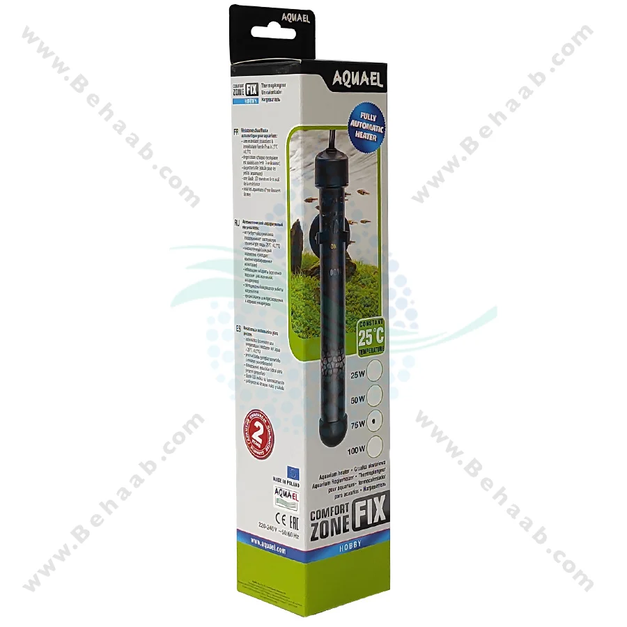 بخاری آکواریوم 75 وات آکوا ال - Aquael Comfortzone Fix Automatic Aquarium Heater 75W
