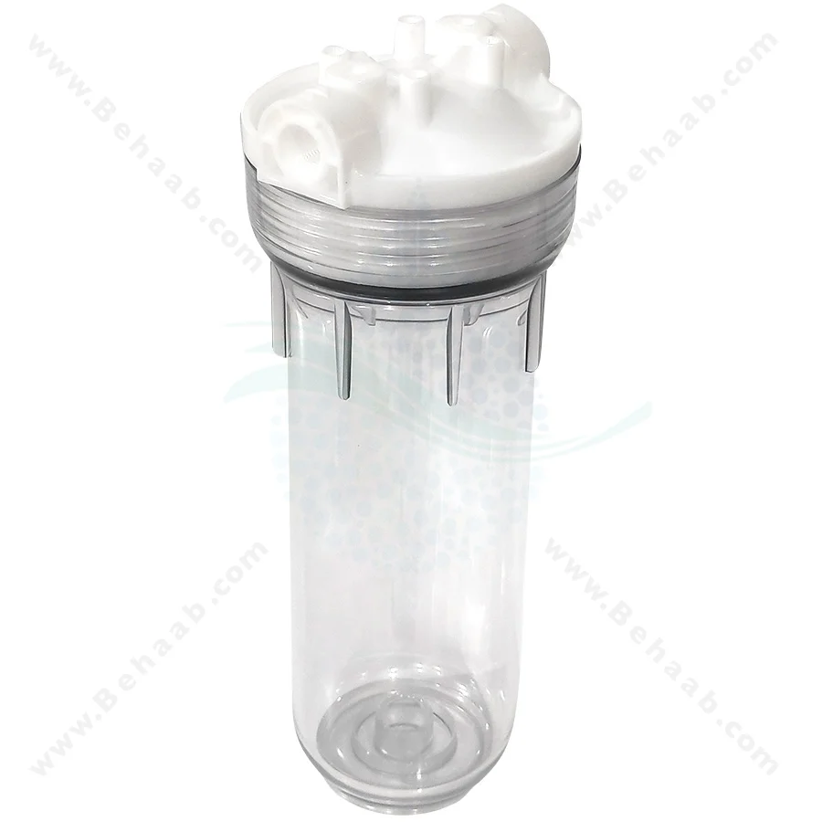 هوزینگ شفاف تصفیه آب خانگی سوفیلتر تک اورینگ ایرانی - 10-Inch Transparent Water Filter Housing 1/4 Ports For Reverse Osmosis Systems SouFilter