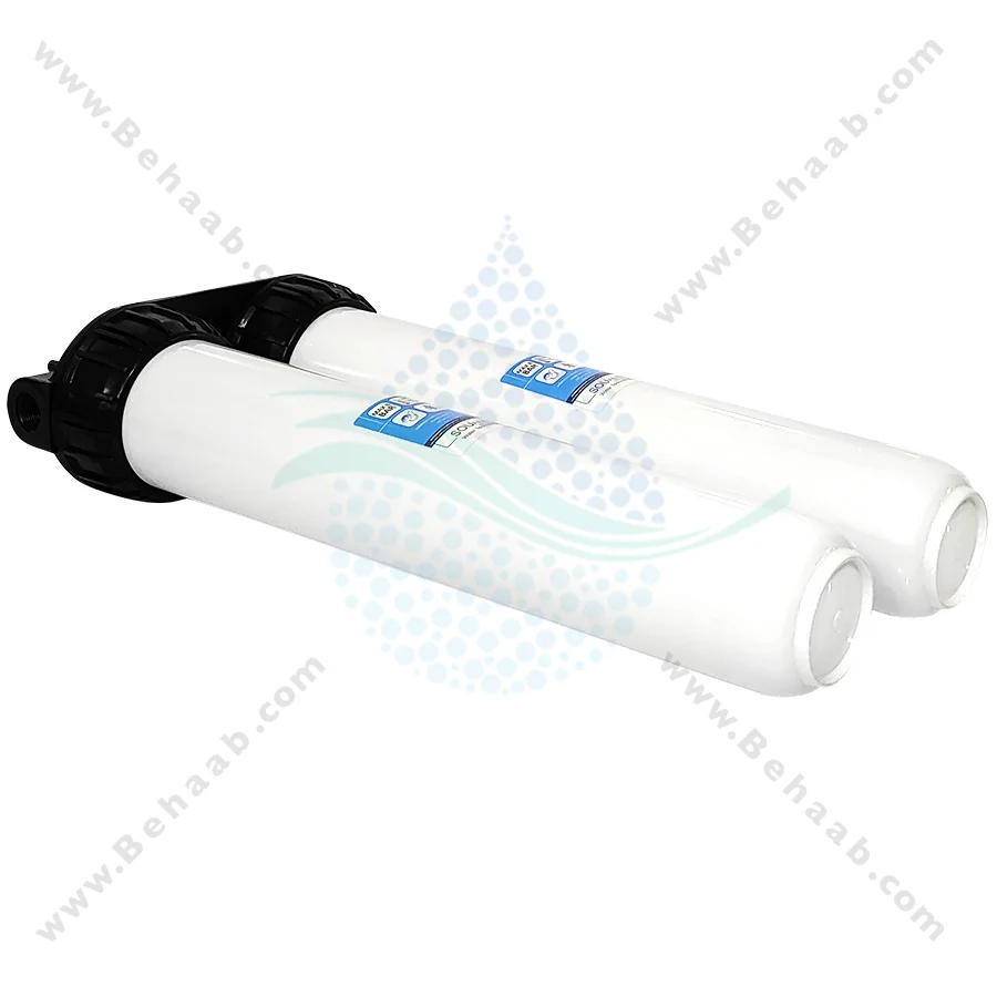 رسوب گیر کولر آبی با فیلتر الیافی و رزینی 20 اینچ اسلیم - Anti Scaling Swamp Cooler with 20 inch Slim PP and Resin Water Filter