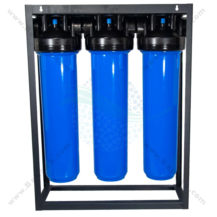 رسوب گیر کولر آبی با فیلتر الیافی، کربن و رزینی 20 اینچ جامبو - Anti Scaling Swamp Cooler with 20 inch Jumbo PP-GAC and Resin Water Filter