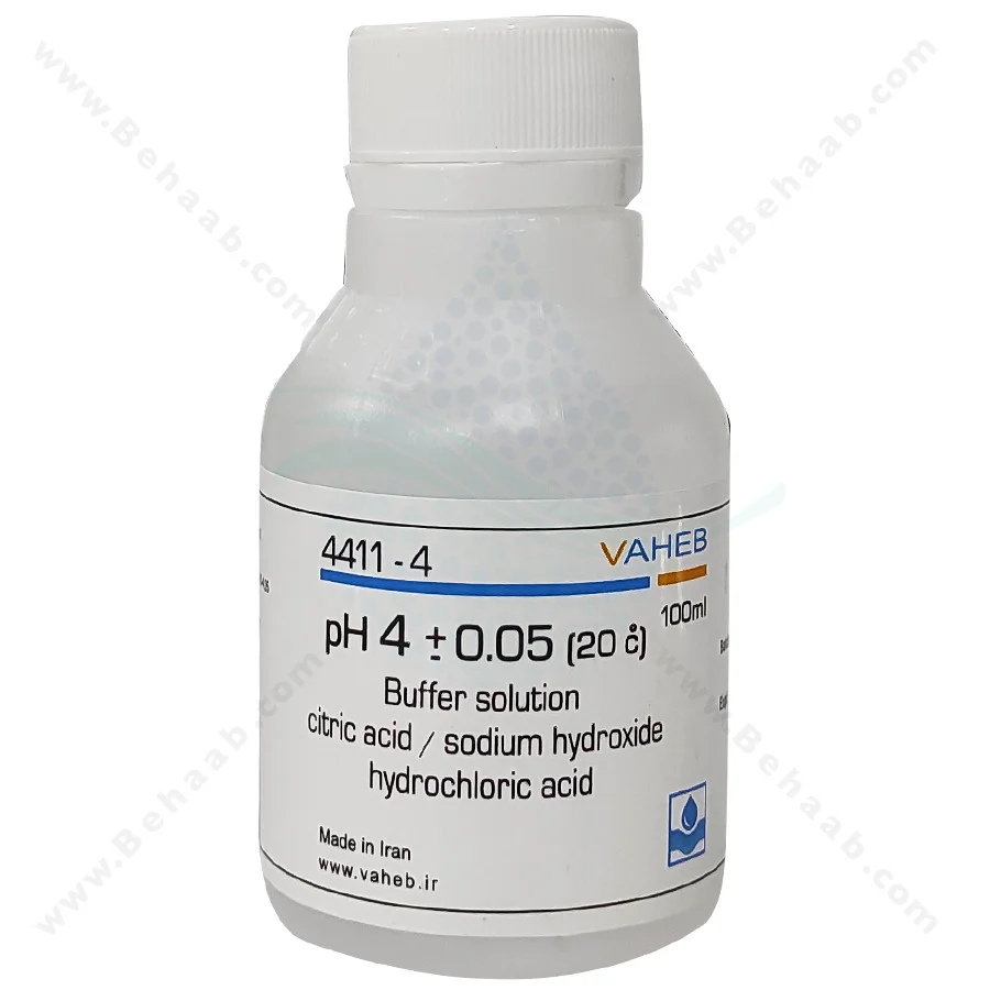محلول بافر ph 4 حجم 100 سی سی واهب - VAHEB Buffer Solution pH 4 100ml