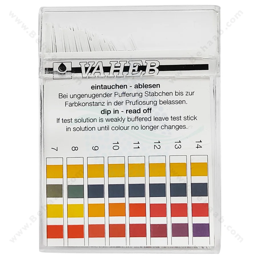 کاغذ اندازه گیری PH واهب مدل V-103 - PH Fix 0-14 Indicator Sticks 100/Box VAHEB