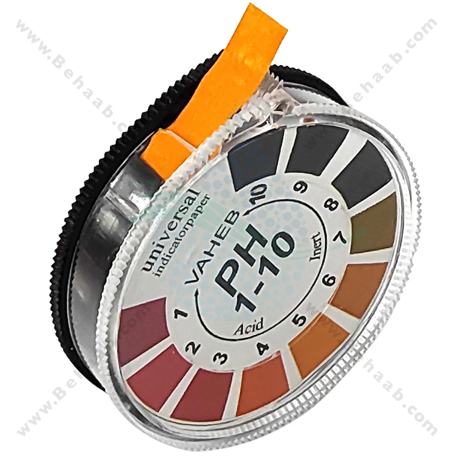 کاغذ اندازه گیری PH از 1 تا 10 واهب مدل V-102 - Vaheb V-102 pH Test Paper Strip Roll Range 0-10