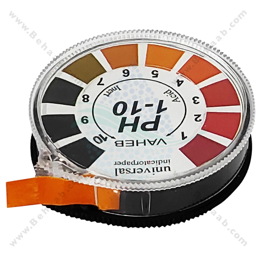 کاغذ اندازه گیری PH از 1 تا 10 واهب مدل V-102 - Vaheb V-102 pH Test Paper Strip Roll Range 0-10