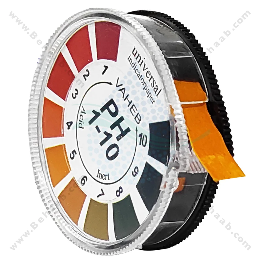 کاغذ اندازه گیری PH از 1 تا 10 واهب مدل V-102 - Vaheb V-102 pH Test Paper Strip Roll Range 0-10