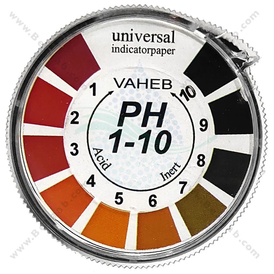 کاغذ اندازه گیری PH از 1 تا 10 واهب مدل V-102 - Vaheb V-102 pH Test Paper Strip Roll Range 0-10