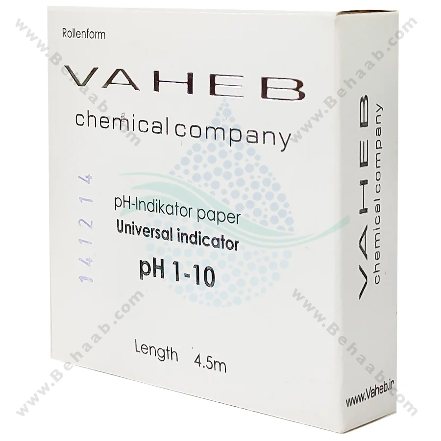 کاغذ اندازه گیری PH از 1 تا 10 واهب مدل V-102 - Vaheb V-102 pH Test Paper Strip Roll Range 0-10