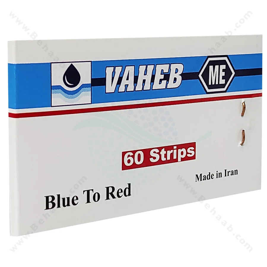 کاغذ تورنسل آبی واهب مدل V-104 - VAHEB V-104 Blue Litmus pH Test Paper Acid Indicator 60 strips