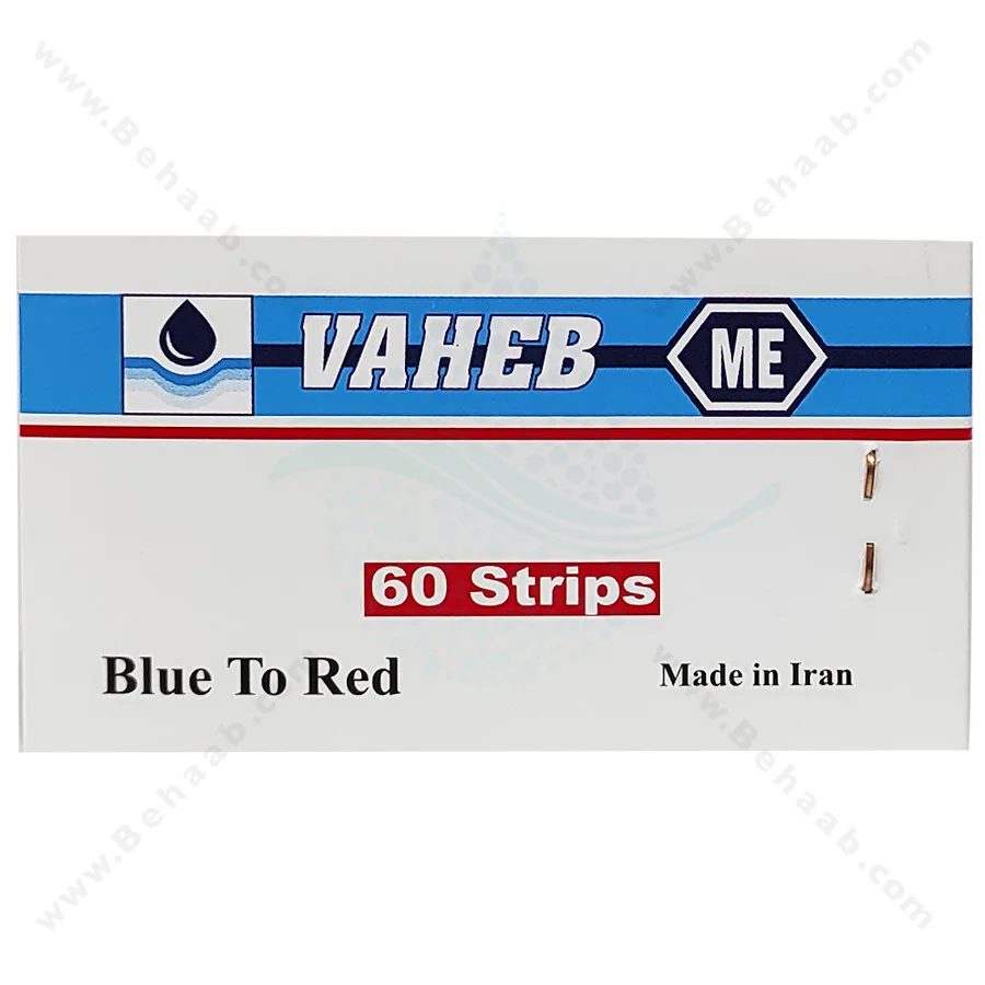 کاغذ تورنسل آبی واهب مدل V-104 - VAHEB V-104 Blue Litmus pH Test Paper Acid Indicator 60 strips