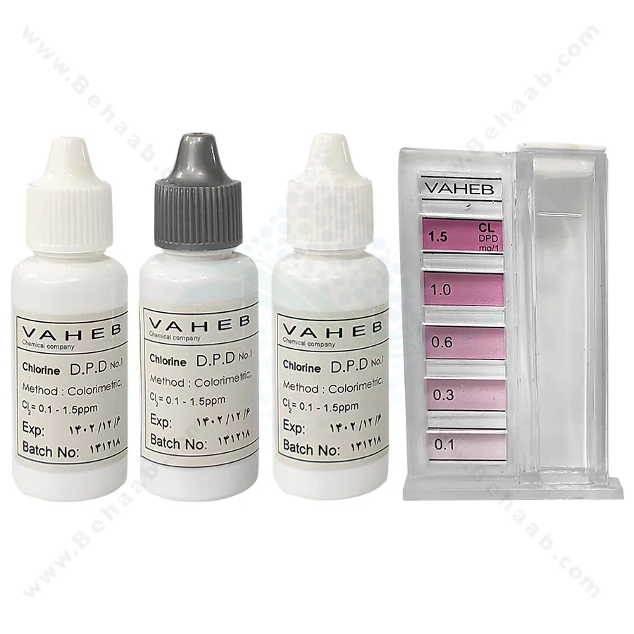 کیت اندازه گیری کلر محلول DPD واهب مدل VM-312 - VAHEB VM-312 DPD Test Kit Chlorine