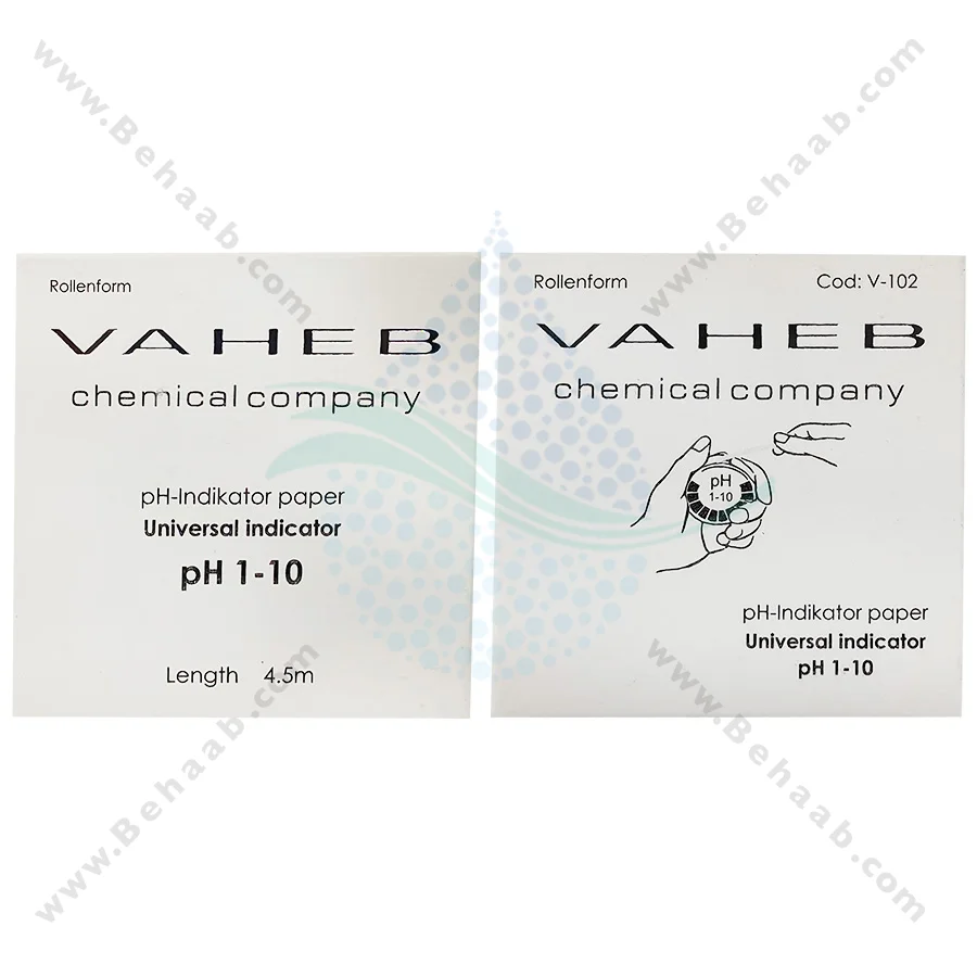 کاغذ اندازه گیری PH آب آکواریوم واهب مدل V-102 - Vaheb V-102 pH Test Strips Aquarium Range 0-10