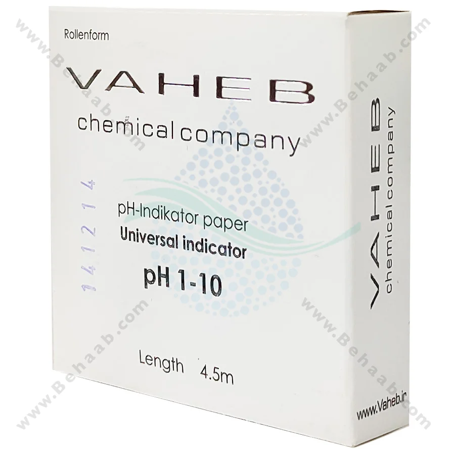 کاغذ اندازه گیری PH آب آکواریوم واهب مدل V-102 - Vaheb V-102 pH Test Strips Aquarium Range 0-10