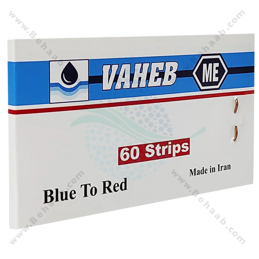 کاغذ اندازه گیری ph آب آکواریوم واهب مدل V-104 - VAHEB V-104 Aquarium Water Blue Litmus pH Test Paper Acid Indicator 60 strips