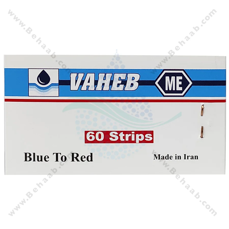 کاغذ اندازه گیری ph آب آکواریوم واهب مدل V-104 - VAHEB V-104 Aquarium Water Blue Litmus pH Test Paper Acid Indicator 60 strips