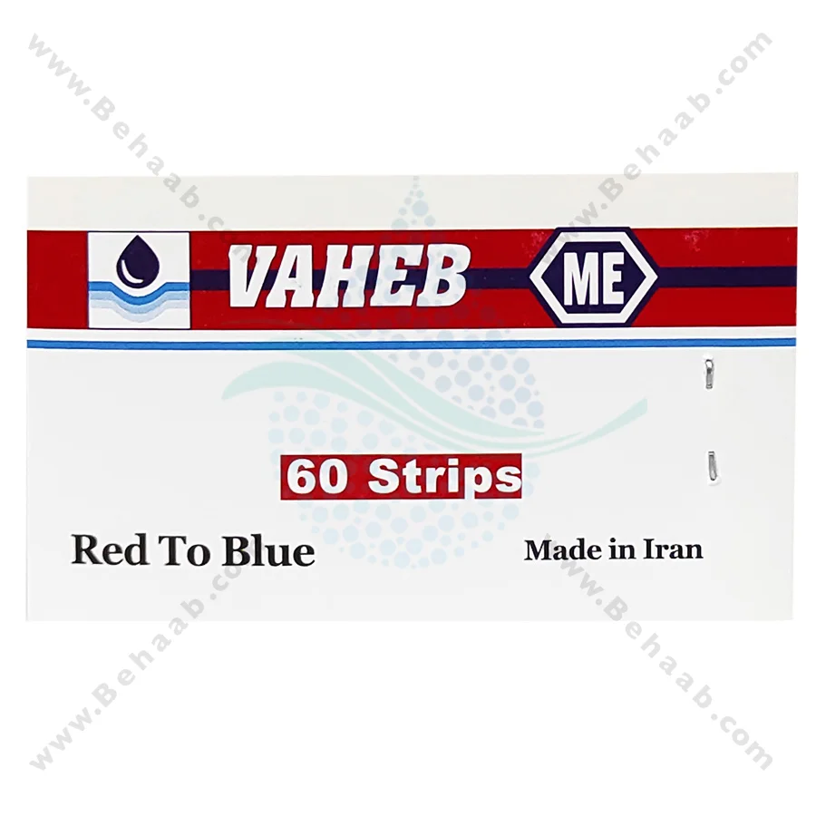 کاغذ اندازه گیری ph آب آکواریوم واهب مدل 0805 - VAHEB Aquarium Red Litmus pH Test Paper Base Indicator 60 strips