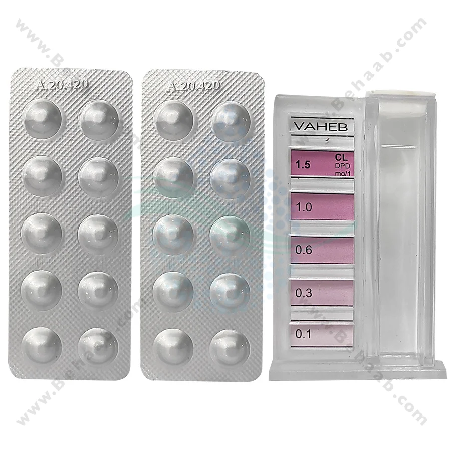 کیت اندازه گیری کلر آکواریوم روش DPD قرصی واهب مدل V-313 - VAHEB VM-313 Aquarium DPD No.1 Water Test Chlorine Tablets