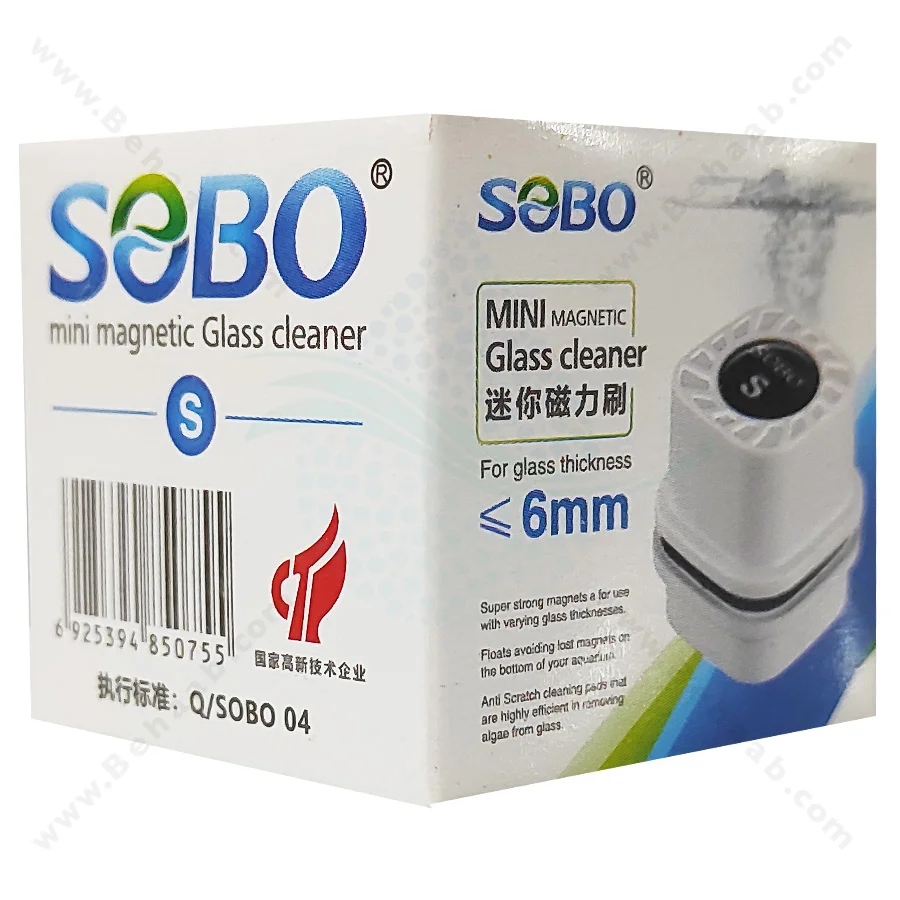 شیشه پاک کن مغناطیسی سوبو MINI-S - SOBO Mini Aquarium Magnet Glass Cleaner For Glass Small 6mm