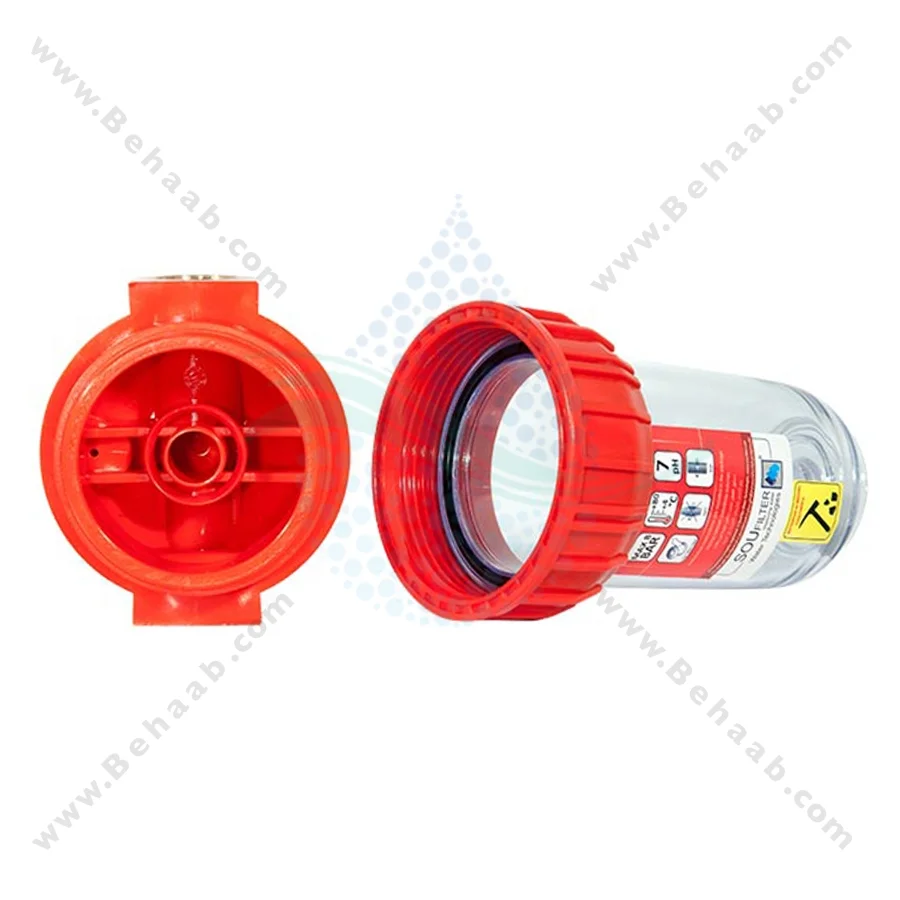 هوزینگ آب گرم 7 اینچ ورودی 1 اینچ سوفیلتر - Water Filter Housing 7 inch with 1 inch input for Hot Water Soufilter