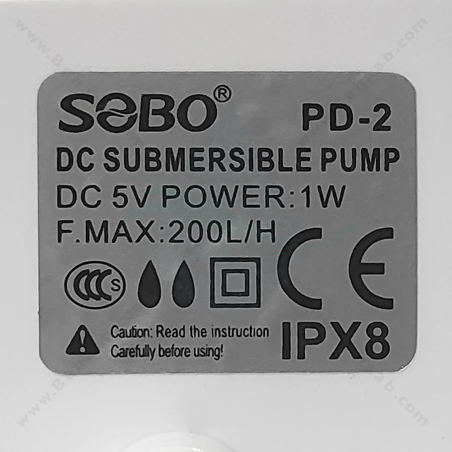 واتر پمپ آکواریوم سوبو مدل PD-2 - DC 5V USB Mini Submersible Water Pump SOBO PD-2