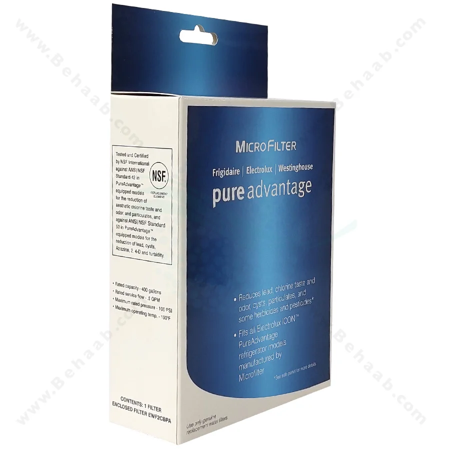 فیلتر کتابی یخچال فریجیدر چین - Electrolux EWF2CBPA Pure Advantage Water Filter Compatible with Frigidaire Refrigerator
