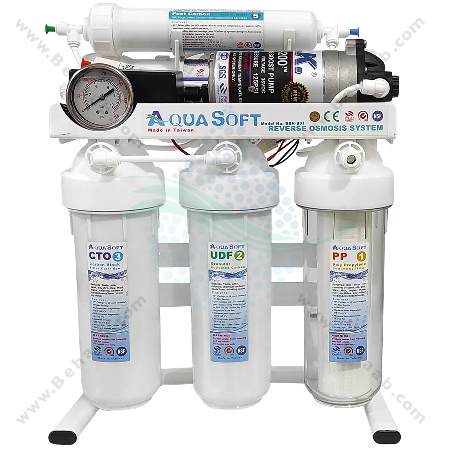 دستگاه تصفیه نیمه صنعتی RO آکواریوم آکوا سافت CWF_1001 - Aqua Soft 100 GPD CWF_1001 Reverse Osmosis system For Aquarium