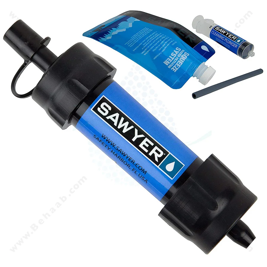 فیلتر تصفیه آب کوهنوردی Sawyer Mini Water Purifier - Sawyer PointONE MINI Water Filter Set for Camping, Outdoors, Hiking, Sports and Mountaineering