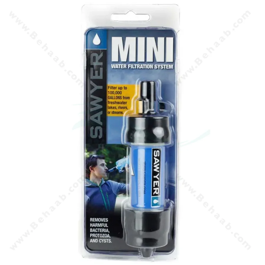فیلتر تصفیه آب کوهنوردی Sawyer Mini Water Purifier - Sawyer PointONE MINI Water Filter Set for Camping, Outdoors, Hiking, Sports and Mountaineering