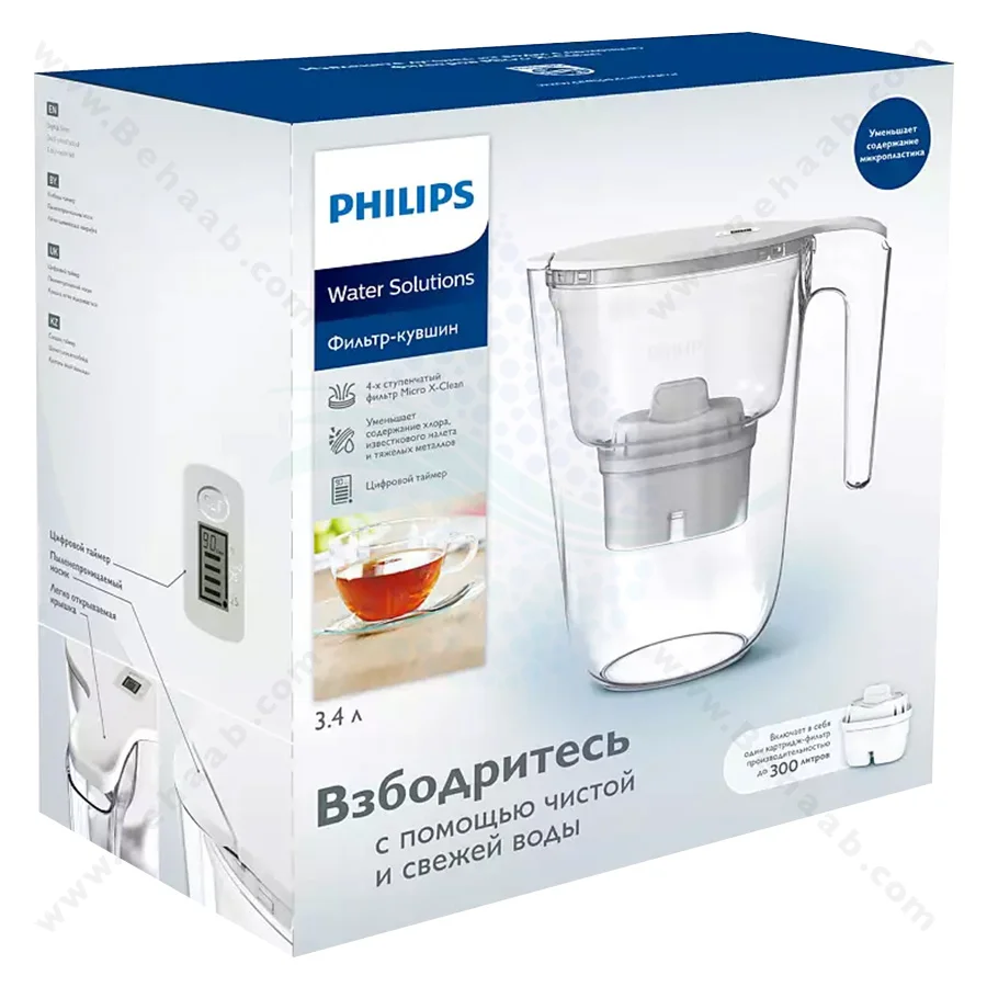 پارچ تصفیه آب فیلیپس مدل Awp2937 - Philips AWP2937WH Water Filter Pitcher