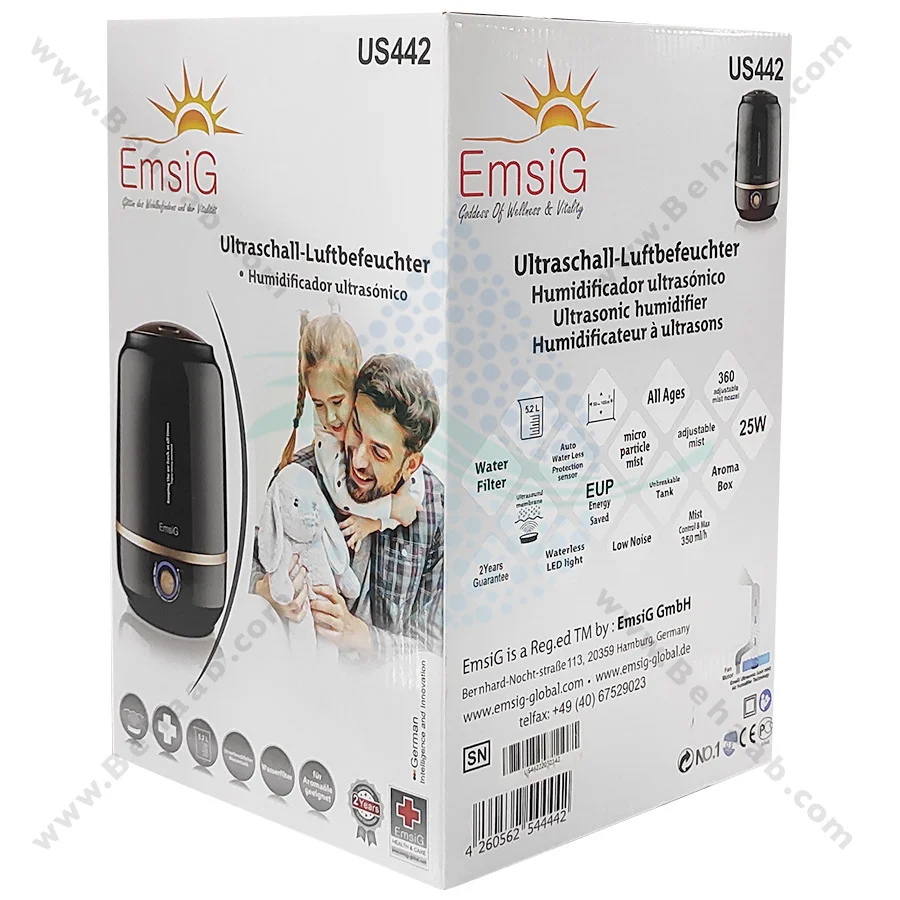بخور سرد امسیگ مدل US442 - Ultrasonic Cool Mist Humidifier Emsig US442
