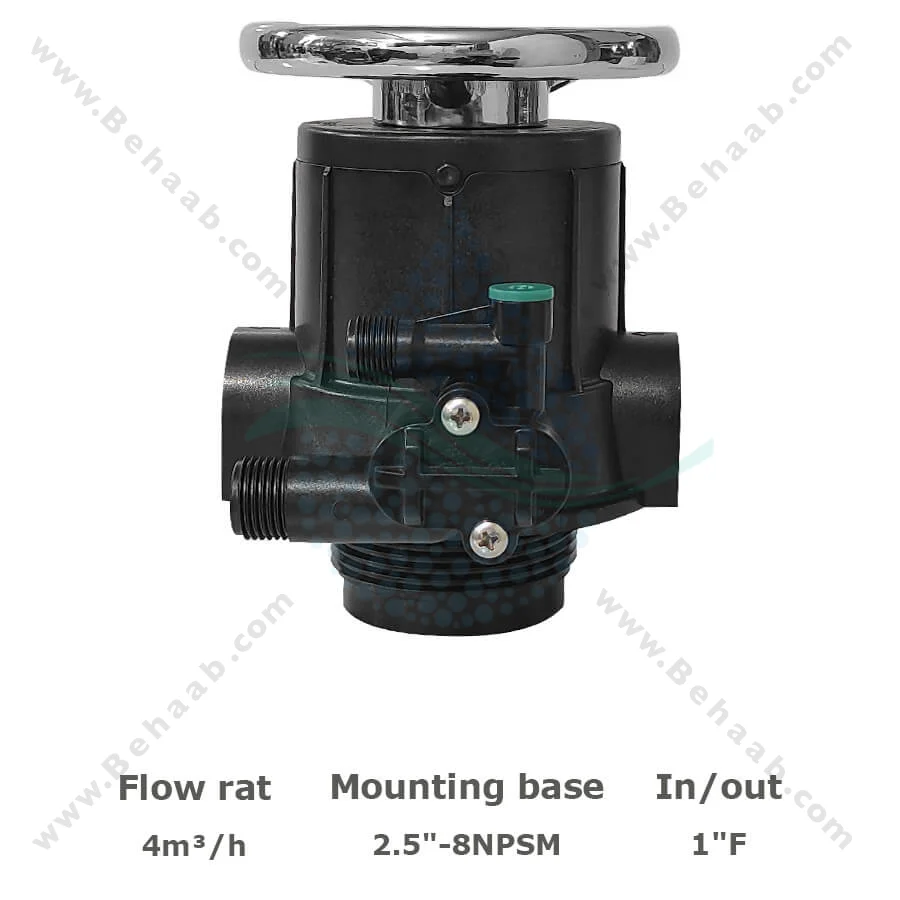 شیر دستی سختی گیر رزینی رانکسین مدل F64A1/F64A2 - Runxin F64A1/F64A2 Manual Multiport Softener Control Valve
