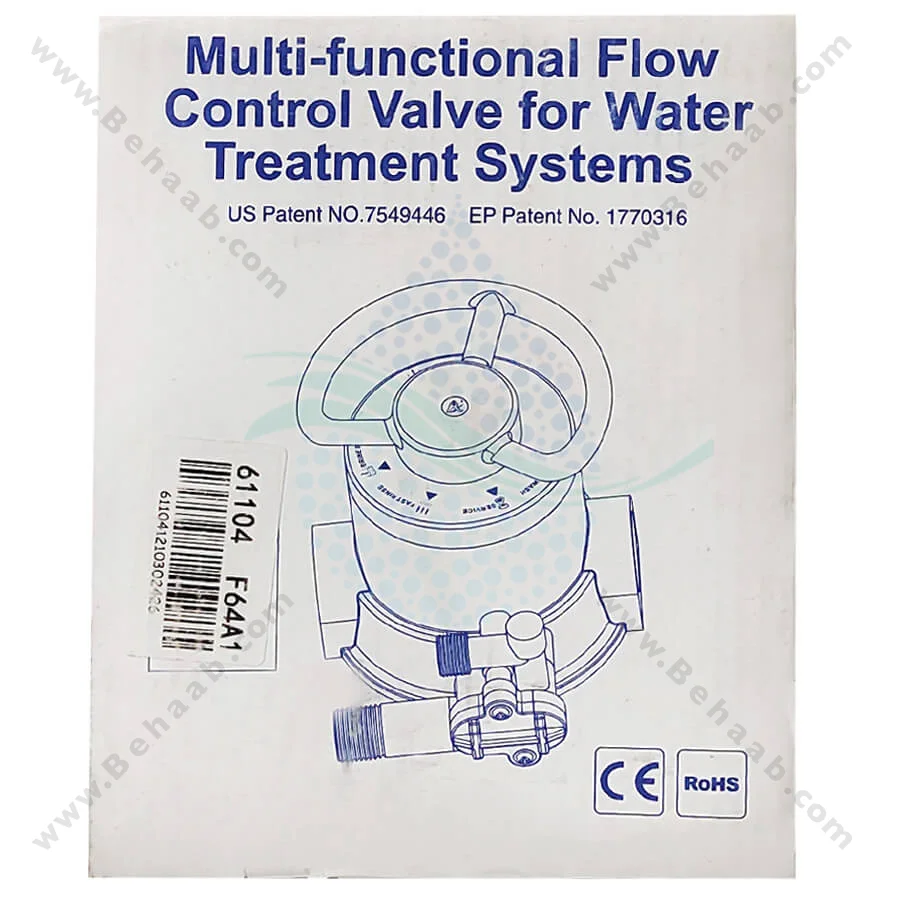 شیر دستی سختی گیر رزینی رانکسین مدل F64A1/F64A2 - Runxin F64A1/F64A2 Manual Multiport Softener Control Valve