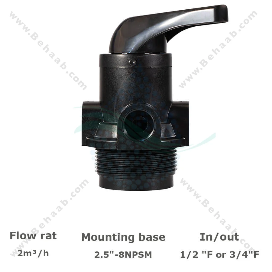 شیر دستی فیلتر FRP رانکسین مدل F56E2 - Runxin F56E2 Manual Multiport Filter Valve