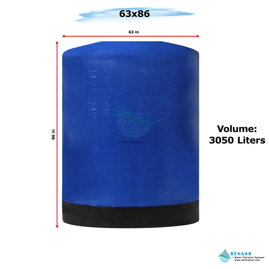 مخزن FRP هیدروتک سایز 63x86 - FRP Pressure Vessel Hydrotech 6386