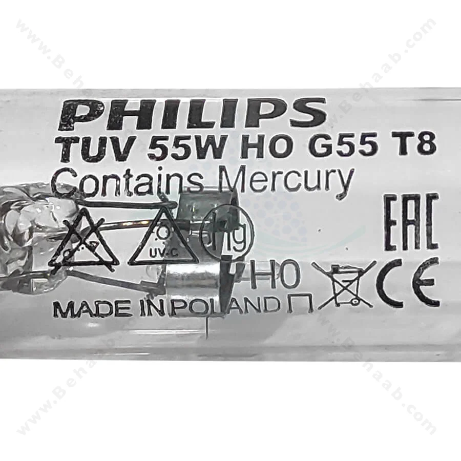 لامپ یو وی سی 55 وات فیلیپس - Philips TUV 55W HO G55 T8 Ultraviolet Lamp
