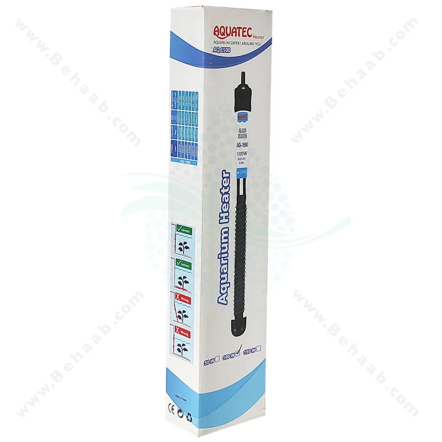 بخاری آکواریوم 100 وات آکواتک AQ-1500 - Aquarium Heater Aquatec AQ-1500-100W