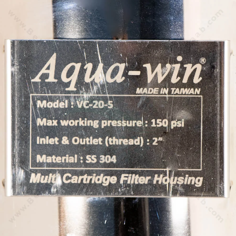 هوزینگ استیل 20 اینچ 5 المانه آکوا وین مدل VC-20-5 - AQUA WIN 5*20 Inch Multi Cartridge Stainless Steel Filter Housing