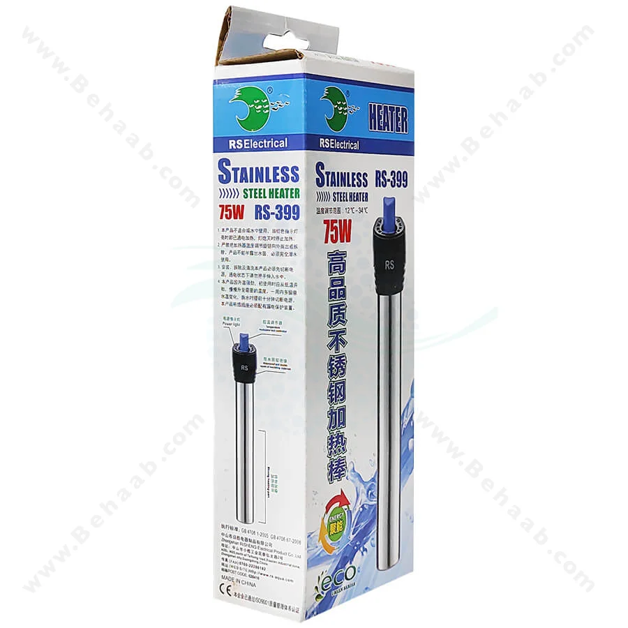 بخاری آکواریوم استیل 75 وات آر اس الکتریکال مدل RS-399 - RS Electrical Steel Aquarium Heater RS-399 75W