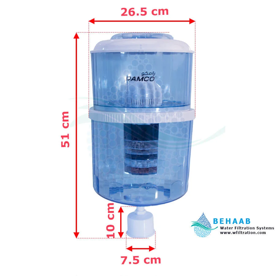 مخزن آبسردکن تصفیه دار رامکو مدل SM-515 - Ramko SM-515 Water Filtration System for Top-Load Water Dispensers