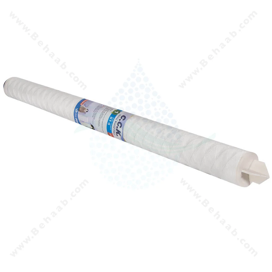 فیلتر نخ تابیده 30 اینچ اسلیم سی سی کا 5 میکرون اورینگ دار - 30inch String Wound Sediment Water Filter Cartridge 5 Microns CCK