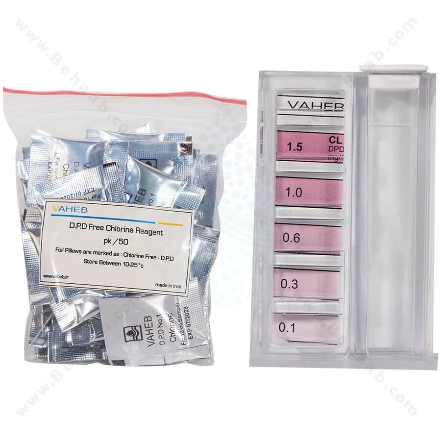 کیت اندازه گیری کلر پودری DPD واهب مدل V-310 - VAHEB V-310 DPD Test Kit Chlorine