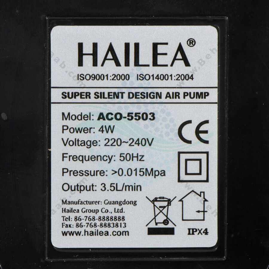 پمپ هوا آکواریوم هایلا مدل ACO-5503 - Aquarium Air Pumps HAILEA ACO-5503