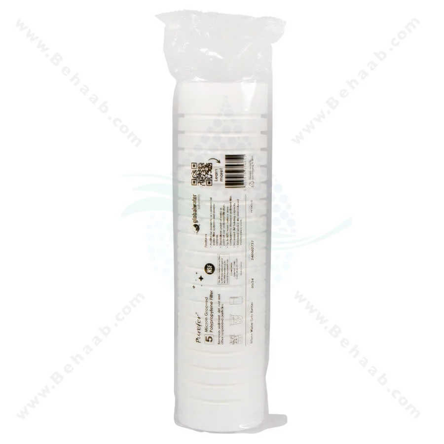 فیلتر الیافی تانک پک پیوریفر 5 میکرون - 10inch 5 Micron Sediment Water Filter Cartridge Purefer