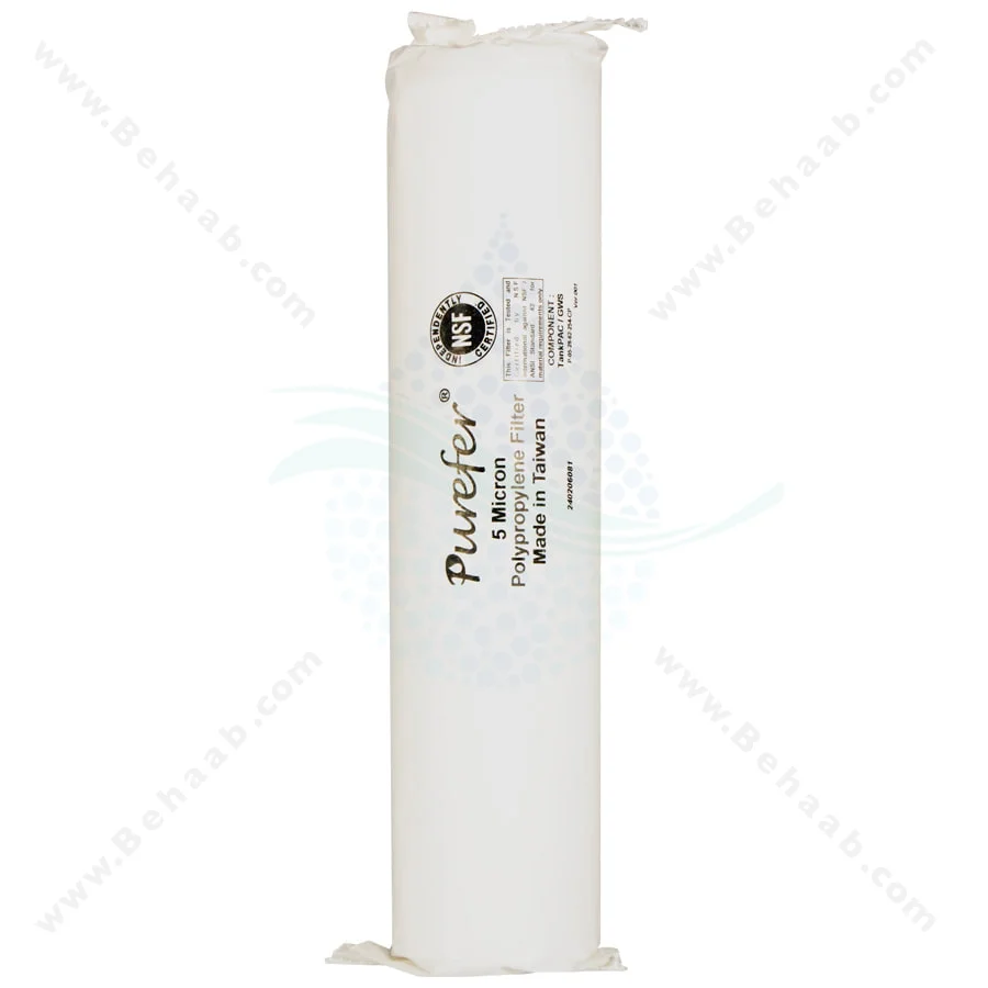 فیلتر الیافی پیوریفر تانک پک 5 میکرون - 10inch 5 Micron Sediment Water Filter Cartridge Purefer