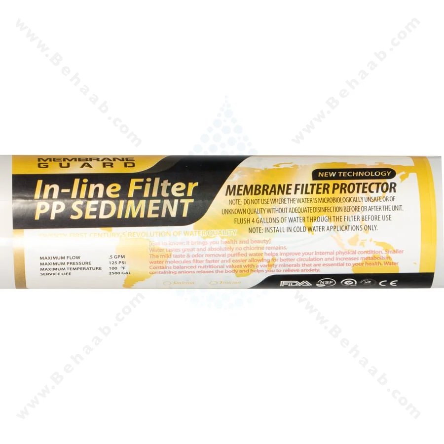 فیلتر محافظ ممبران معصومی - 1Micron Inline Sediment Filter Membrane Guard to Protect Reverse Osmosis Membrane