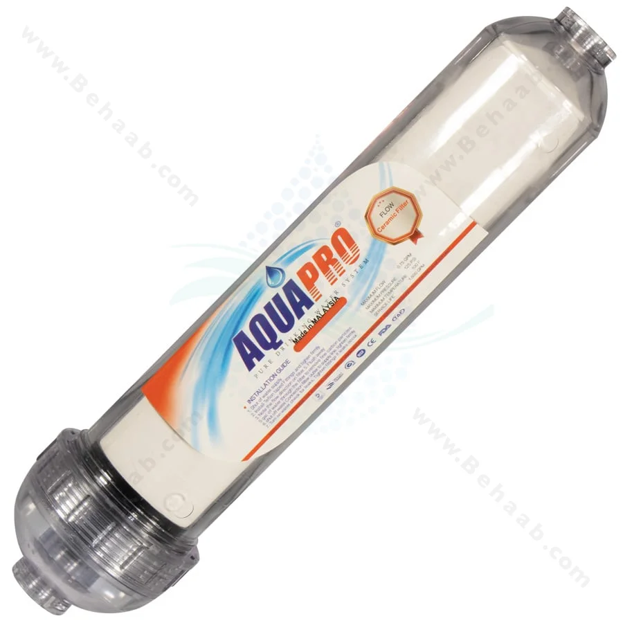 فیلتر سرامیکی تصفیه آب یکطرفه آکواپرو همراه با هوزینگ - Ceramic Water Filter With Housing AQUAPRO