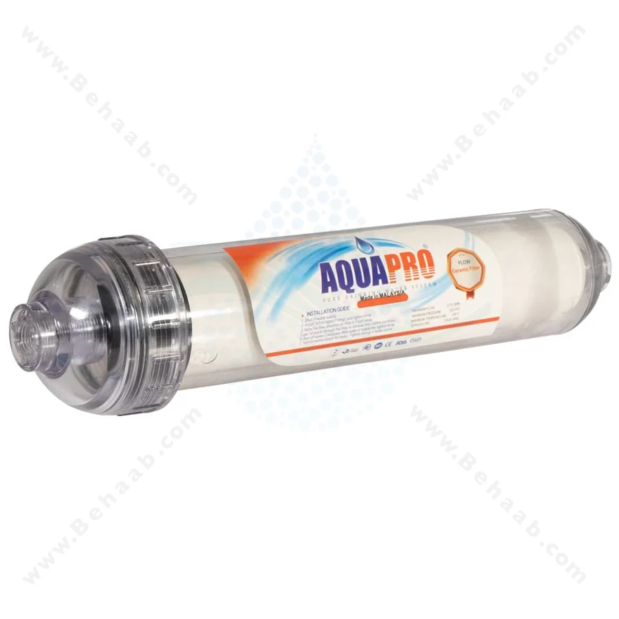 فیلتر سرامیکی تصفیه آب یکطرفه آکواپرو همراه با هوزینگ - Ceramic Water Filter With Housing AQUAPRO