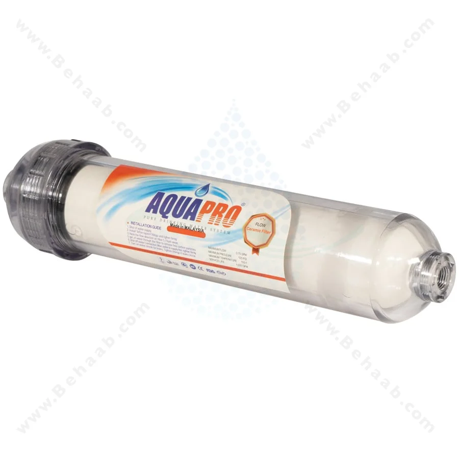 فیلتر سرامیکی تصفیه آب یکطرفه آکواپرو همراه با هوزینگ - Ceramic Water Filter With Housing AQUAPRO