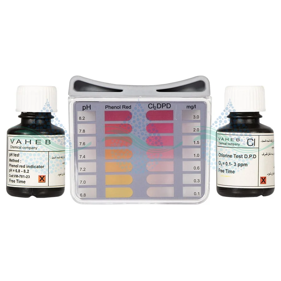 کیت اندازه گیری کلر و PH پودری واهب مدل VF-613 - VAHEB VF-613 DPD Test Kit for pH and Chlorine